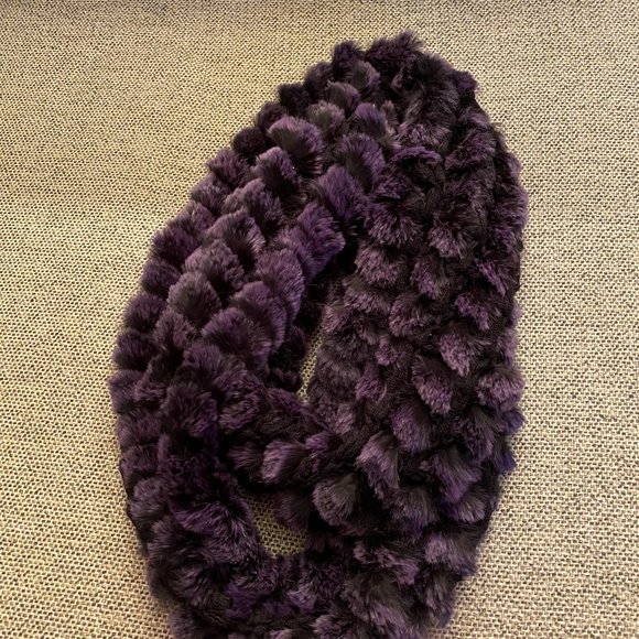 Adrienne Landau Knitted Rabbit Fur Infinity Scarf - Picture 5 of 6
